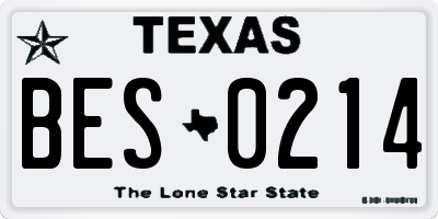 TX license plate BES0214