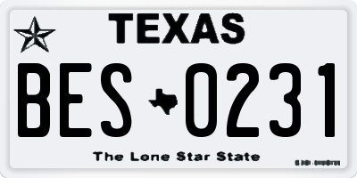 TX license plate BES0231
