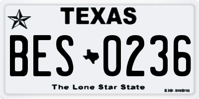 TX license plate BES0236