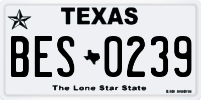 TX license plate BES0239