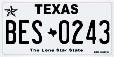 TX license plate BES0243