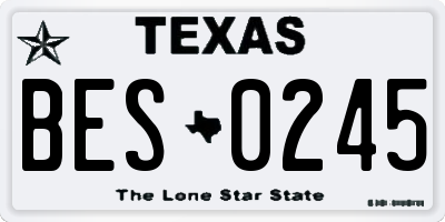 TX license plate BES0245