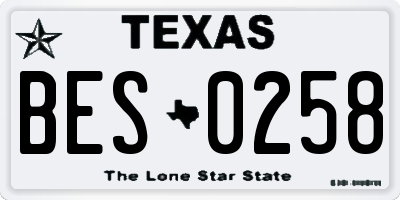 TX license plate BES0258
