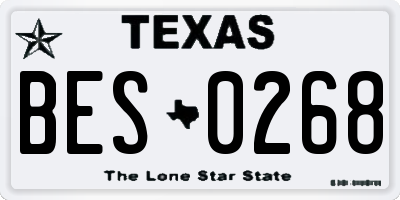 TX license plate BES0268