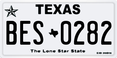 TX license plate BES0282