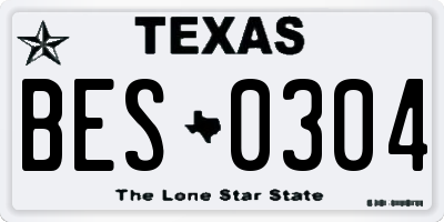 TX license plate BES0304