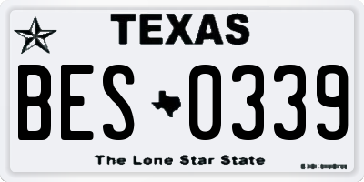 TX license plate BES0339