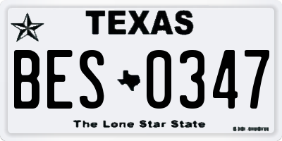 TX license plate BES0347