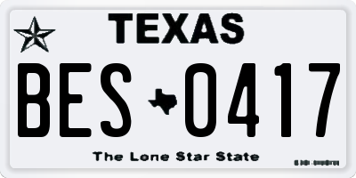 TX license plate BES0417