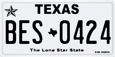 TX license plate BES0424