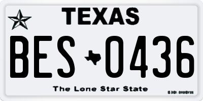 TX license plate BES0436