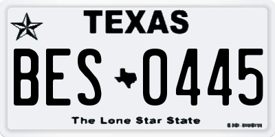 TX license plate BES0445