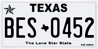 TX license plate BES0452