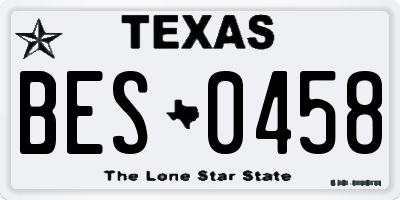 TX license plate BES0458