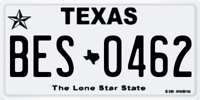 TX license plate BES0462