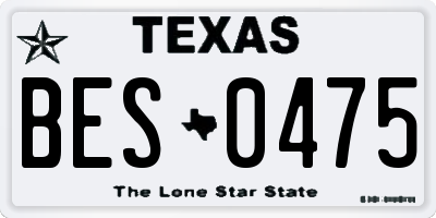 TX license plate BES0475