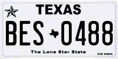 TX license plate BES0488