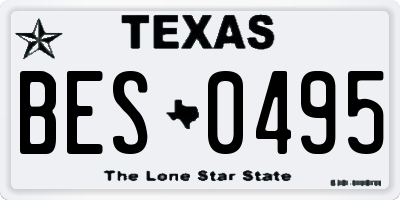 TX license plate BES0495