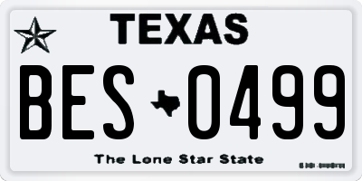 TX license plate BES0499