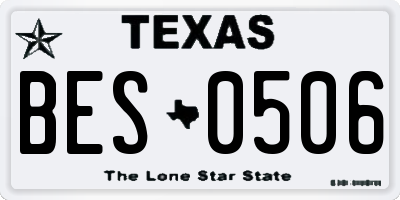 TX license plate BES0506