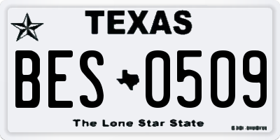 TX license plate BES0509
