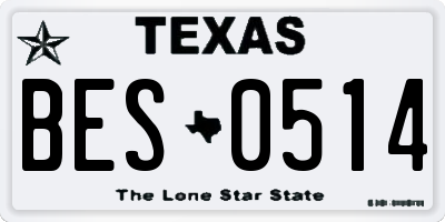 TX license plate BES0514