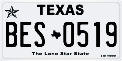 TX license plate BES0519