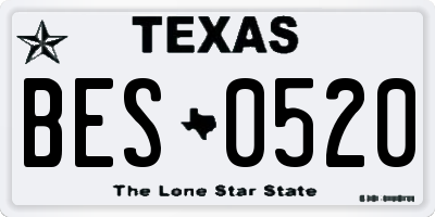 TX license plate BES0520