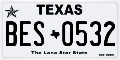 TX license plate BES0532