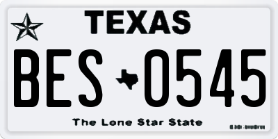 TX license plate BES0545