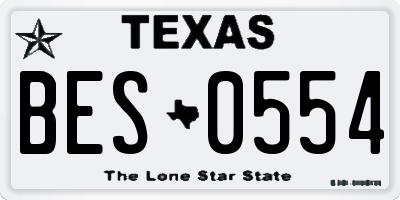 TX license plate BES0554