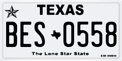 TX license plate BES0558