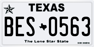 TX license plate BES0563
