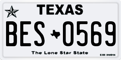 TX license plate BES0569