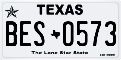 TX license plate BES0573