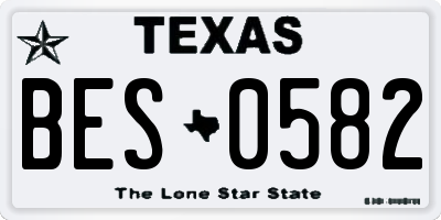 TX license plate BES0582