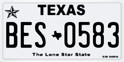 TX license plate BES0583