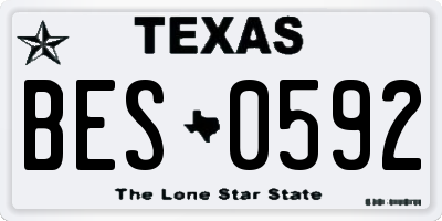 TX license plate BES0592