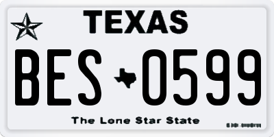 TX license plate BES0599