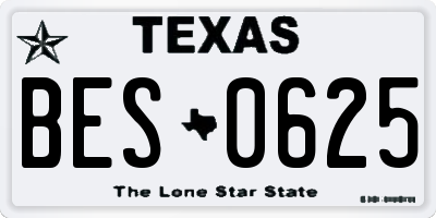 TX license plate BES0625