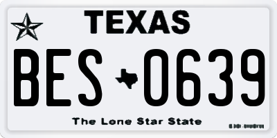 TX license plate BES0639