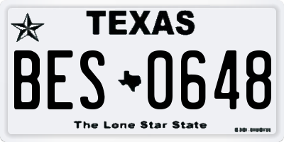 TX license plate BES0648