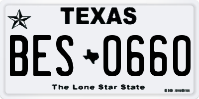 TX license plate BES0660