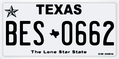 TX license plate BES0662