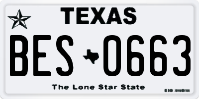TX license plate BES0663