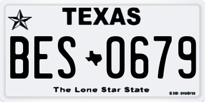 TX license plate BES0679