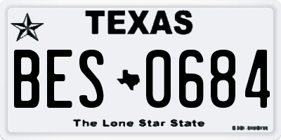 TX license plate BES0684