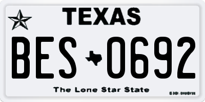 TX license plate BES0692