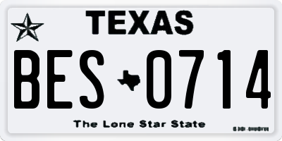 TX license plate BES0714