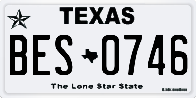 TX license plate BES0746